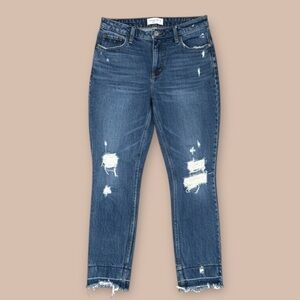 Abercrombie Curve Love High Rise Skinny Jeans Distressed Blue 29/8